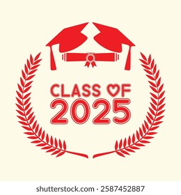 Class of 2025 typography design vector. Text for design, congratulation event, T-shirt, party, high school or college graduate. Editable class of 2025 typography design