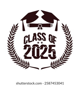 Class of 2025 typography design vector. Text for design, congratulation event, T-shirt, party, high school or college graduate. Editable class of 2025 typography design