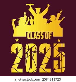 Class of 2025 typography design vector. Text for design, congratulation event, T-shirt, party, high school or college graduate. Editable class of 2025 typography design