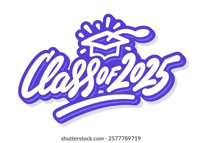 Class of 2025 Vector Graduation Sticker Design.