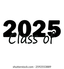 Class of 2025. Vector graphics, icons. Background banner.