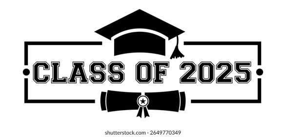 Class of 2025 vector illustration. Festive celebration design for graduation events and announcements. Congratulations graduates design template for social media posts to honor graduates vector	