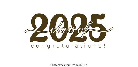 Class of 2025, word lettering script banner