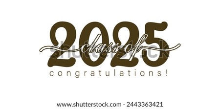 Class of 2025, word lettering script banner