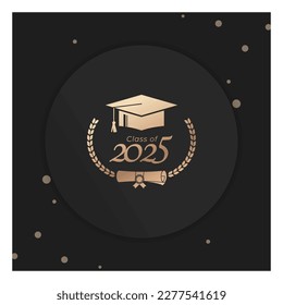 Class of 2025 Year Graduation of Decorate Congratulation with Laurel Wreath for School Graduates