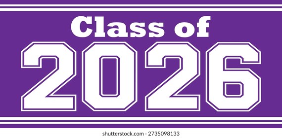 Banner der Klasse 2026 mit violettem Hintergrund