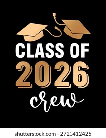Clase De Vector De Tipografía De Graduación De Tripulación De 2026