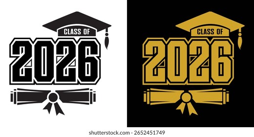 Classe de 2026 Cap de graduação e Diploma Design Gráfico para Idosos