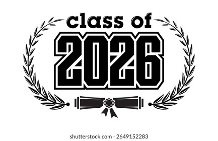 Class of 2026 Laurel Wreath Graduation Diploma Design