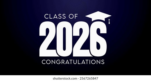 Class of 2026 Text for graduation design, high school or college graduate