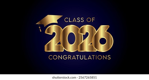 Class of 2026 Text for graduation design, high school or college graduate