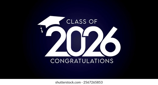 Class of 2026 Text for graduation design, high school or college graduate