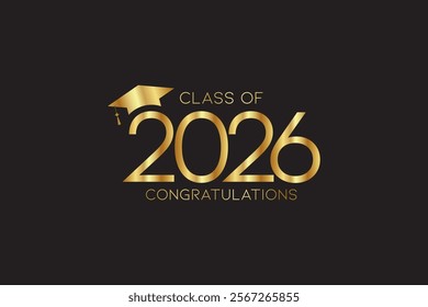 Class of 2026 Text for graduation design, high school or college graduate