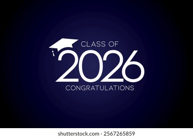 Class of 2026 Text for graduation design, high school or college graduate