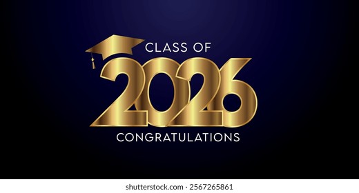 Class of 2026 Text for graduation design, high school or college graduate