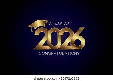 Class of 2026 Text for graduation design, high school or college graduate