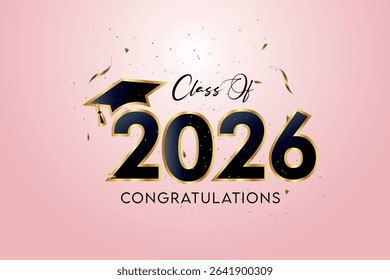 Class of 2026 Text for graduation design, high school or college graduate