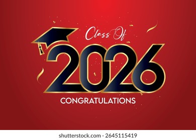 Class of 2026 Text for graduation design, high school or college graduate