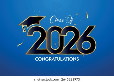 Class of 2026 Text for graduation design, high school or college graduate