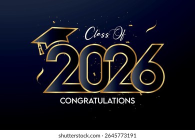Class of 2026 Text for graduation design, high school or college graduate	