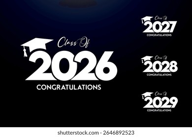 Class of 2026 Text for graduation design, high school or college graduate