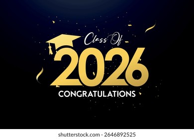 Class of 2026 Text for graduation design, high school or college graduate
