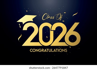 Class of 2026 Text for graduation design, high school or college graduate