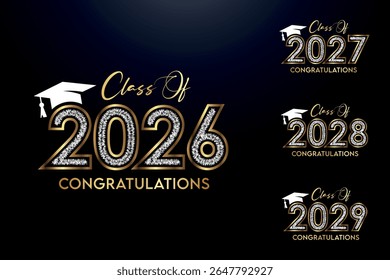 Class of 2026 Text for graduation design, high school or college graduate