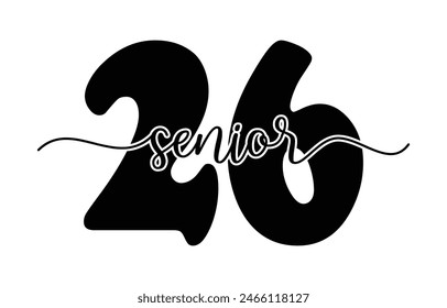Class of 2026 typography design vector. Text for design, congratulation event, T-shirt, party, high school or college graduate. Editable class of 2026 typography design