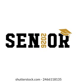 Class of 2026 typography design vector. Text for design, congratulation event, T-shirt, party, high school or college graduate. Editable class of 2026 typography design