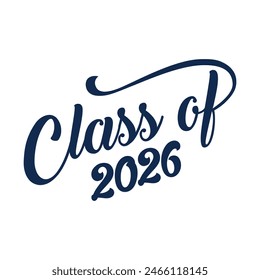 Class of 2026 typography design vector. Text for design, congratulation event, T-shirt, party, high school or college graduate. Editable class of 2026 typography design