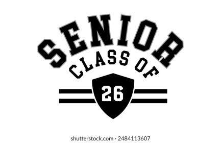 Class of 2026 typography design vector. Text for design, congratulation event, T-shirt, party, high school or college graduate. Editable class of 2026 typography design	