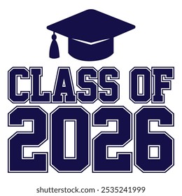 Classe de 2026 vetor de design tipográfico. Texto para design, evento de congratulação, camiseta, festa, ensino médio ou pós-graduação da faculdade. Classe editável de design tipográfico 2026