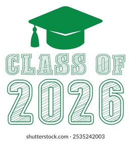 Classe de 2026 vetor de design tipográfico. Texto para design, evento de congratulação, camiseta, festa, ensino médio ou pós-graduação da faculdade. Classe editável de design tipográfico 2026