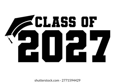 Class Of 2027 graduation announcement graduation cap tassel