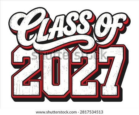 Class of 2027 Retro Script Graduation Typography Design