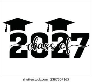 Class Of 2027 T-shirt, Graduation, Senior 2027 Class of 2027, studio.3, Cut files for Cricut, Silhouette, Clipart, Instant Download