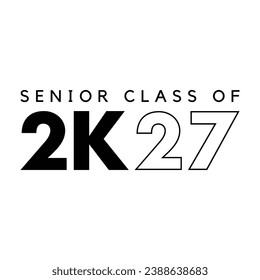 Class of 2027 typography design vector. Text for design, congratulation event, T-shirt, party, high school or college graduate. Editable class of 2027 typography design	