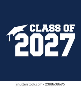 Class of 2027 typography design vector. Text for design, congratulation event, T-shirt, party, high school or college graduate. Editable class of 2027 typography design	
