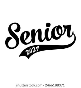 Class of 2027 typography design vector. Text for design, congratulation event, T-shirt, party, high school or college graduate. Editable class of 2027 typography design