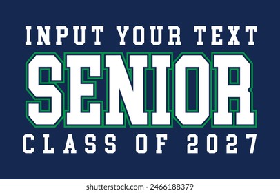 Class of 2027 typography design vector. Text for design, congratulation event, T-shirt, party, high school or college graduate. Editable class of 2027 typography design