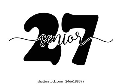 Class of 2027 typography design vector. Text for design, congratulation event, T-shirt, party, high school or college graduate. Editable class of 2027 typography design