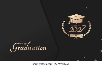 Class of 2027 Year Graduation of Decorate Congratulation with Laurel Wreath for School Graduates
