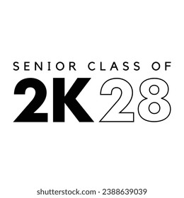 Class of 2028 typography design vector. Text for design, congratulation event, T-shirt, party, high school or college graduate. Editable class of 2028 typography design	