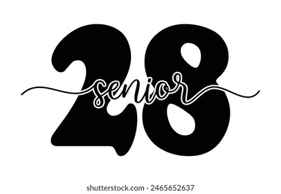 Class of 2028 typography design vector. Text for design, congratulation event, T-shirt, party, high school or college graduate. Editable class of 2028 typography	
