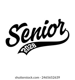 Class of 2028 typography design vector. Text for design, congratulation event, T-shirt, party, high school or college graduate. Editable class of 2028 typography	
