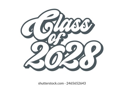 Class of 2028 typography design vector. Text for design, congratulation event, T-shirt, party, high school or college graduate. Editable class of 2028 typography	
