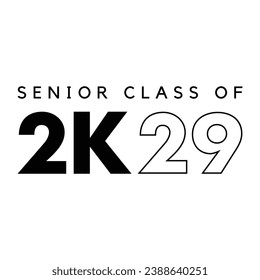 Class of 2029 typography design vector. Text for design, congratulation event, T-shirt, party, high school or college graduate. Editable class of 2029 typography design	