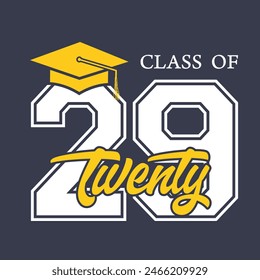 Class of 2029 typography design vector. Text for design, congratulation event, T-shirt, party, high school or college graduate. Editable class of 2029 typography	