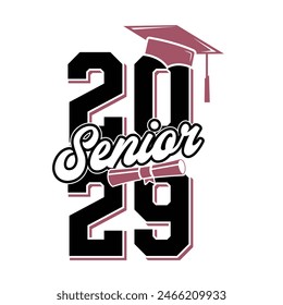 Class of 2029 typography design vector. Text for design, congratulation event, T-shirt, party, high school or college graduate. Editable class of 2029 typography	